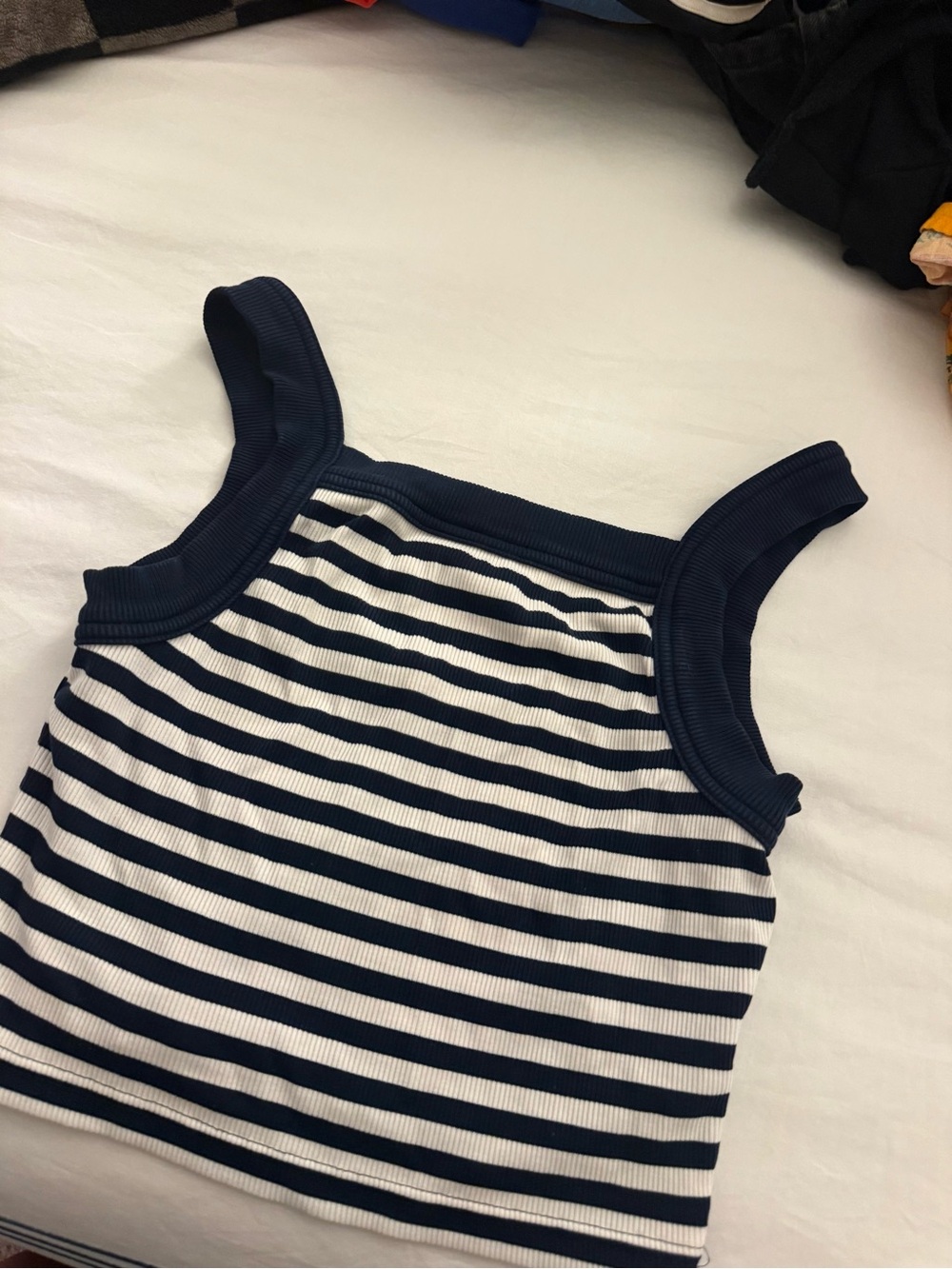 Striped Navy and White Tank Top Travis mathew